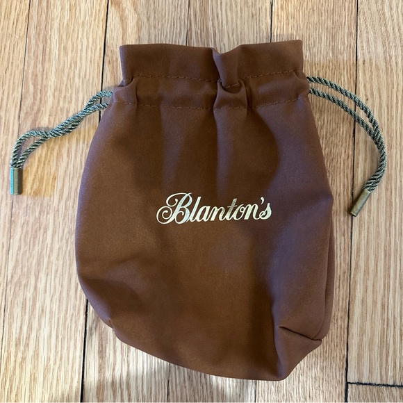 🔥Blanton's Bourbon Bag, Brown Leatherette w/Gold Draw Strings Logo 750 Collect - Picture 2 of 7
